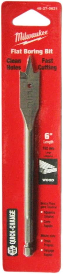 MILWAUKEE ELECTRIC TOOL 48-27-0621 288426 Stubby Flat Boring Bit, 5/8" x 6"