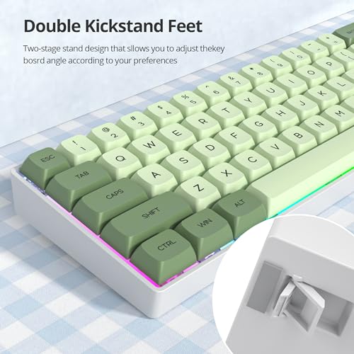 Image of 65% Mini Wired Keyboard RGB Blacklit for Office Gaming,68Matcha