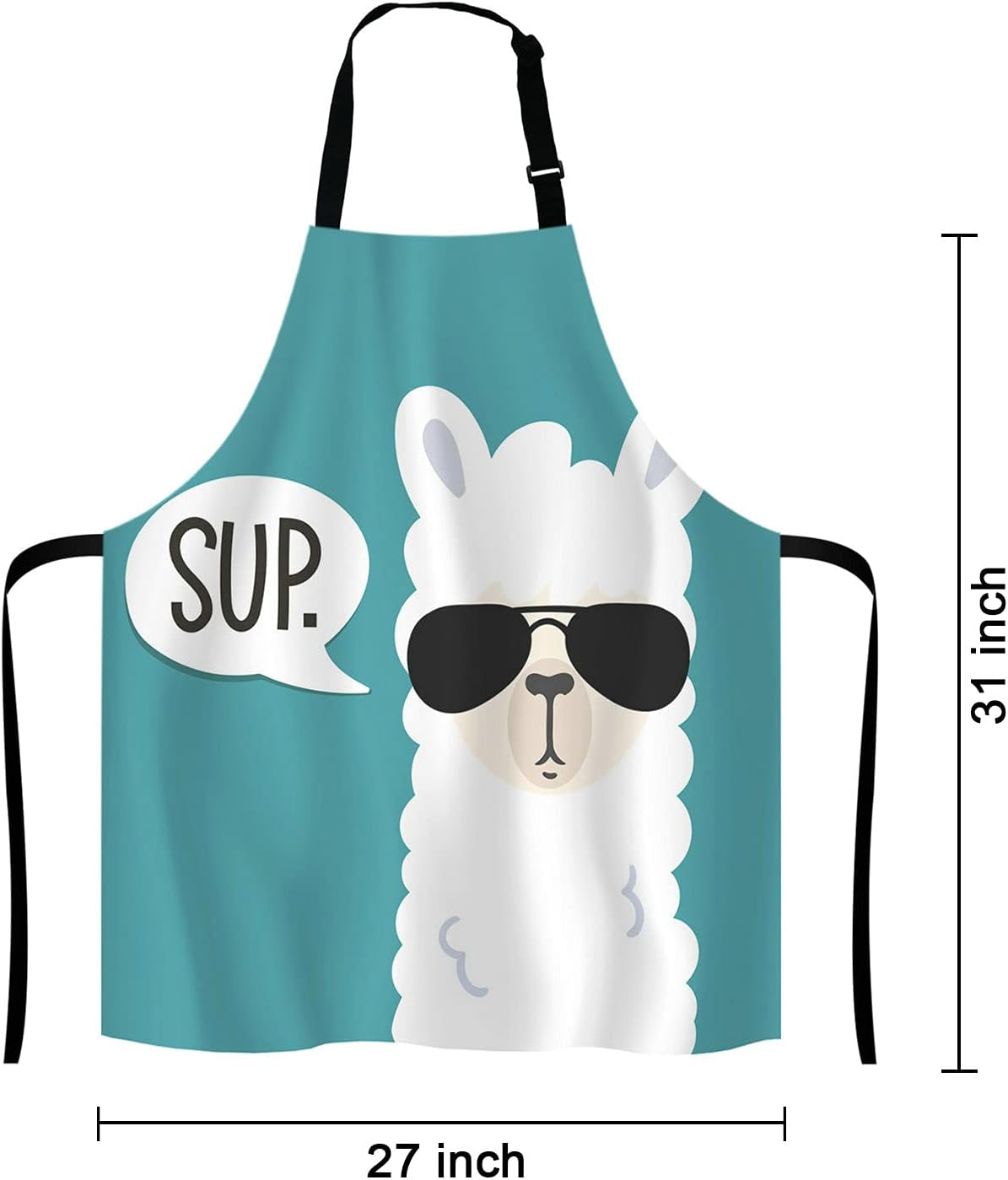 Funny llama Apron for Women and Men, Sup Llama Adjustable Kitchen Chef Apron for Cooking Baking - Cute Birthday, Anniversary, Mother's Day Apron Presents for Mom Wife Girlfriend Aunt Grandma