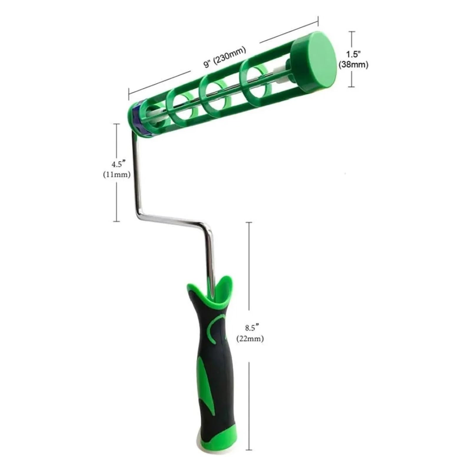 Rodillo Pintura Pared Marco de rodillo de pintura antideslizante de 9 pulgadas | Con mango de agarre suave, se adapta a cubiertas de núcleo estándar de 9 a 12 pulgadas