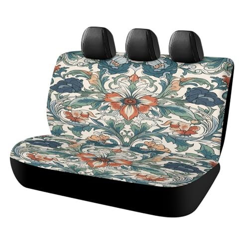 Funda de asiento de coche retro floral: suave, resistente a arañazos y duradera para SUV y camión.