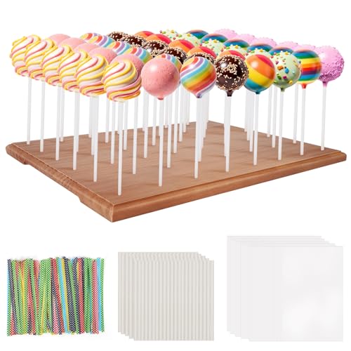 Erlsig 48 Hole Cake Pop Stand Kit, Wooden Cake Pop Stand for Drying by Erlsig - Used condition - US$21.26