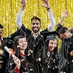 2 Pack Gold Backdrop Birthday Decorations Foil Curtain Backdrop Gold Streamers Dance Party Decorations Photo Booth Props for Bachelorette Decorations Christmas Halloween New Years Eve Party Supplies - Image 5