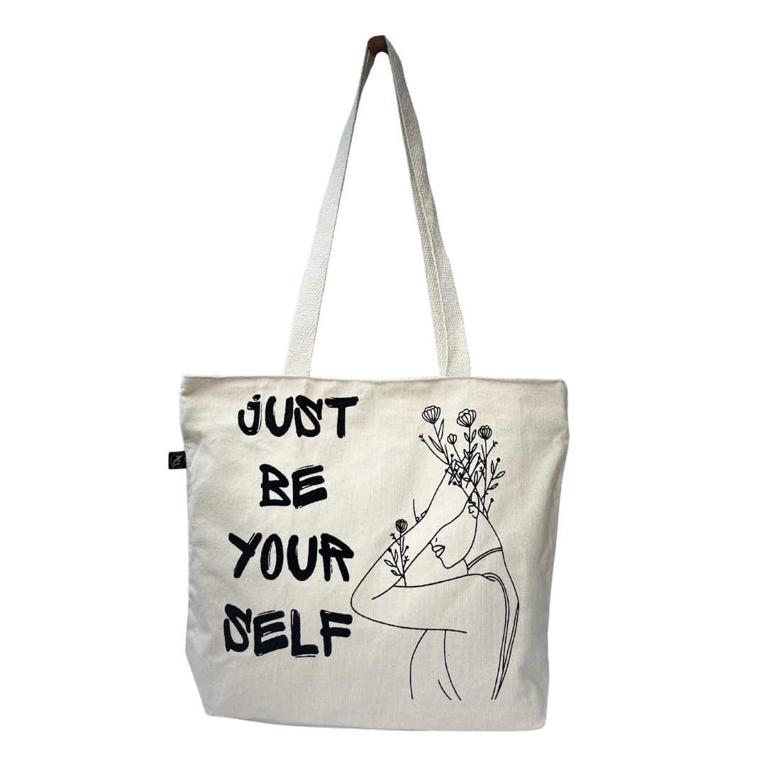 See full amazon price history chart for NYRABESPOKE Stylish Eco-Friendly Canvas Tote Bags with Zipper, Ideal for Women and College Girls, 100% Organic Cotton Tote Bag for Everyday Use and Travel (L, BE YOURSELF) NYRABESPOKE Stylish Eco-Friendly Canvas Tote Bags with Zipper, Ideal for Women and College Girls, 100% Organic Cotton Tote Bag for Everyday Use and Travel (L, BE YOURSELF) (B0C7WPCL11) Amazon Price History, Amazon Price Tracker
