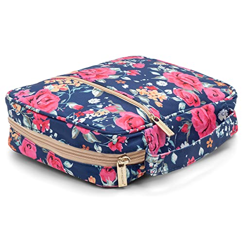 Mary Square 22334 Augusta Pink Floral Pattern 8 x 10.5 Inch Polyester Zippered Bible Cover Case with Handle
