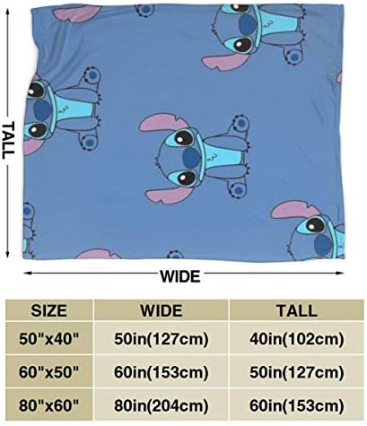 FASHIONDIY Lilo Stitch Blanket Oversized Warm Adult Super Soft Blanket With Soft Anti-pilling Flannel For Adults & Kids 3D Print 60"x50"