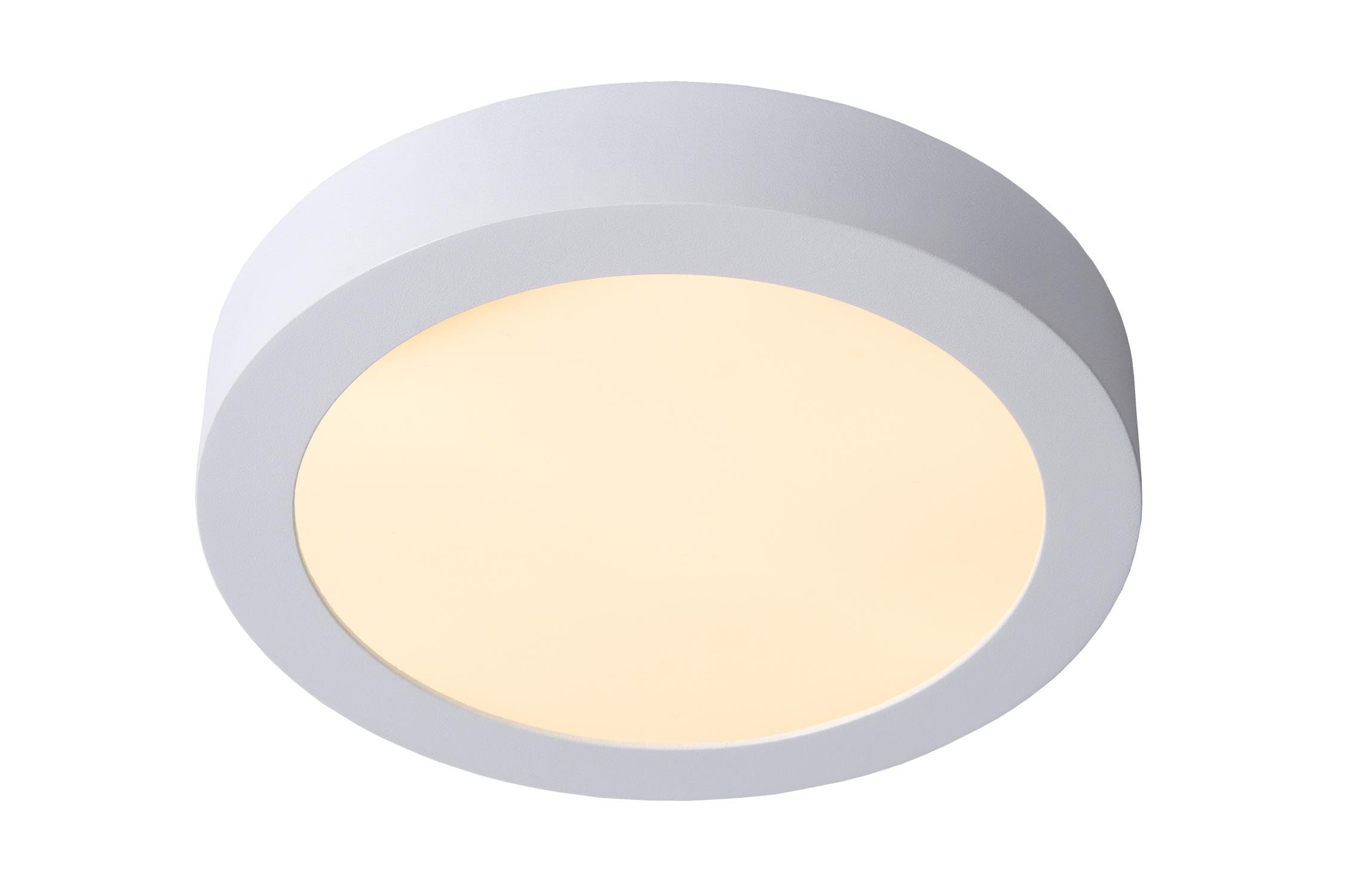LUCIDE BRICE-LED - Lámpara de techo Baño - Ø 24 cm - LED Regul. - 1x15W 3000K - IP44 - Blanco