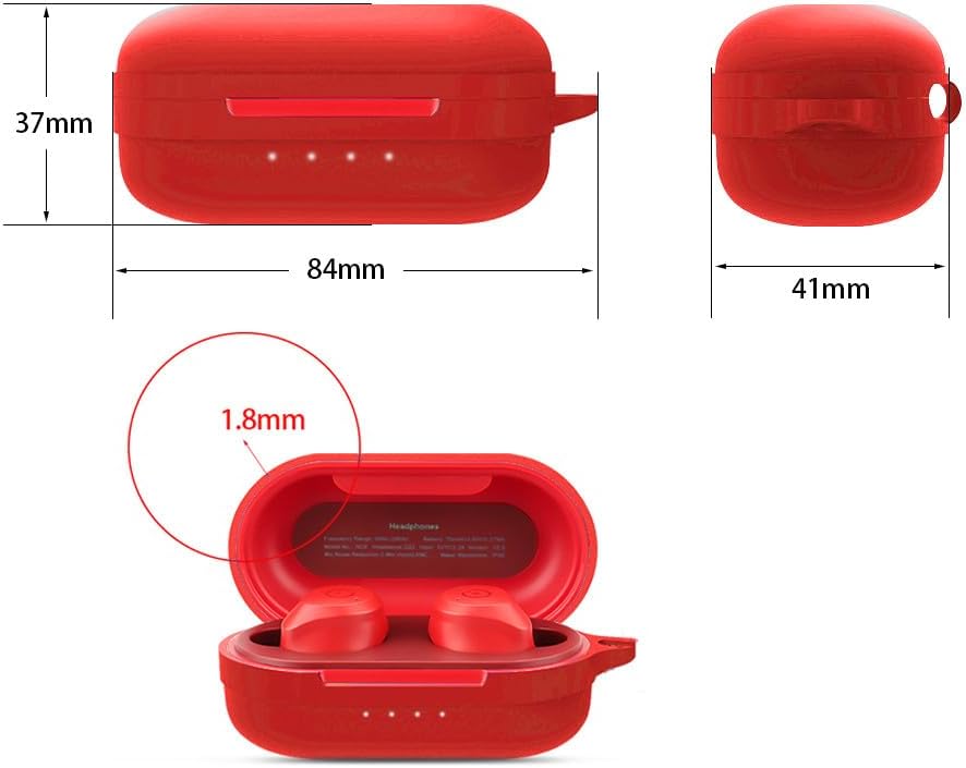 Case Compatible with TOZO NC9,Anti-Lost & Shockproof Portable Silicone Protective Case Cover (Red) image 3