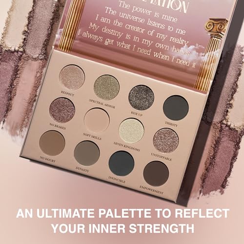SELESTIA BEAUTY Nude Eyeshadow Palette Her Majesty - 12 Long-Lasting Nude Shades for All Day Wear - Blendable Eye Shadow Palette - 0.47 Oz - Thumbnail 3