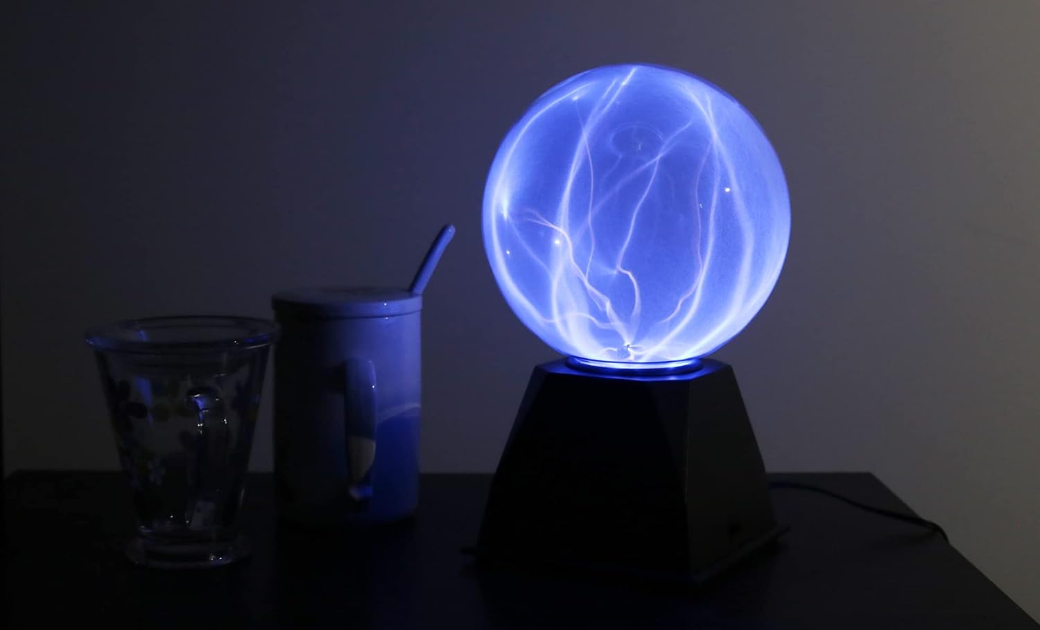 Lightahead 6" Plasma Ball Lamp Crystal Blue Color Globe Design Touch Sound Sensitive