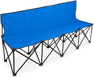 Crown Sporting Goods 6-Foot Portable Folding 4 Seat Bench with Seat Backs