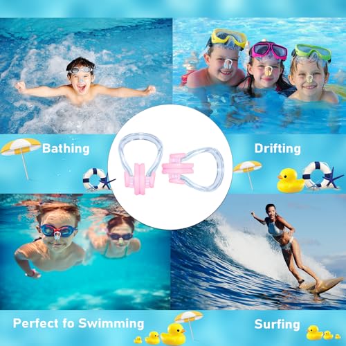 10 Pcs Waterproof Swimming Nose Clip Silica Gel Swim Nose Plug 10 Colors for Kids Children Adults