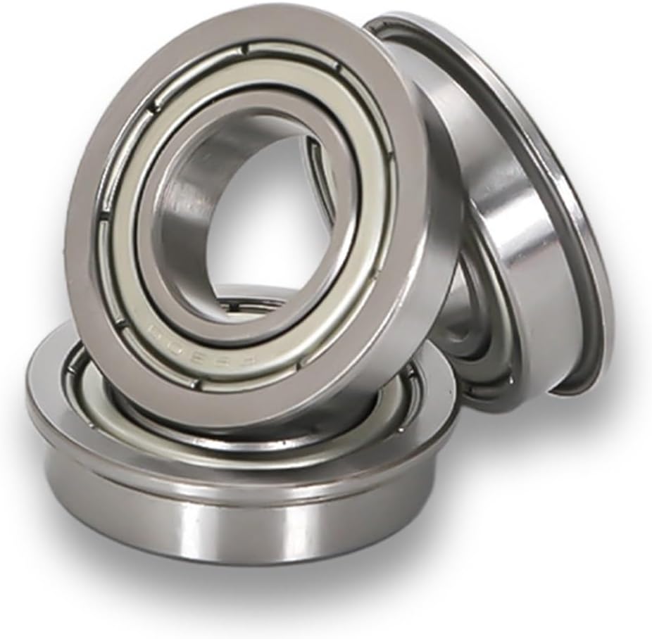 5PCS Miniature Flange Bearings Inner Diameter 10/12/15/17/20/25/30/35/40/45/50mm High Speed Flanged Ball Bearing(F6903ZZ)