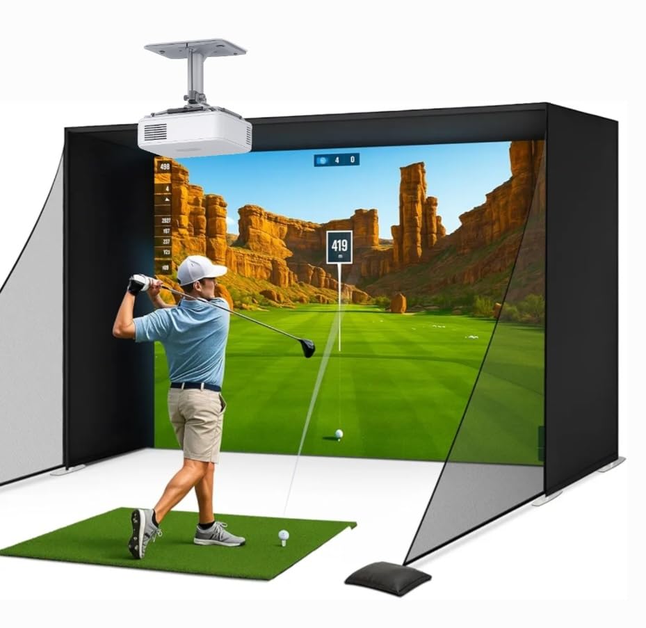 Golf Simulator Projector – Full HD 1080P with 4K Support, 3000 ANSI Lumens...
