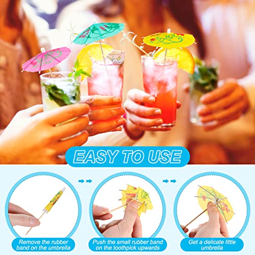 1000 Pcs Drink Umbrellas 4 Inch Mini Umbrella Cocktail Drink Picks Paper Umbrellas Picks Cocktail Accessories Assorted Tropical Color Drink Umbrellas For Party (Exquisite Style) #TOP2