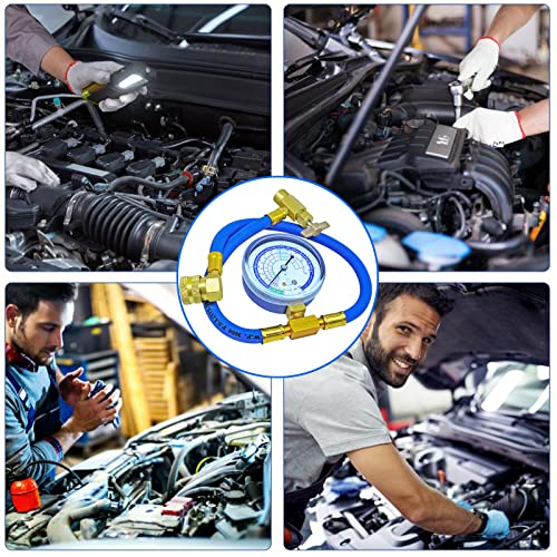 R134A Refrigerant Recharge Hose Kit-A/C Freon Charging Hose Set, With Bpv-31 Bullet Piercing Tap Valve, Ac Retrofit Valve, R134A Self Sealing Adapter, For Home/Car A/C Refrigerant System #TOP7