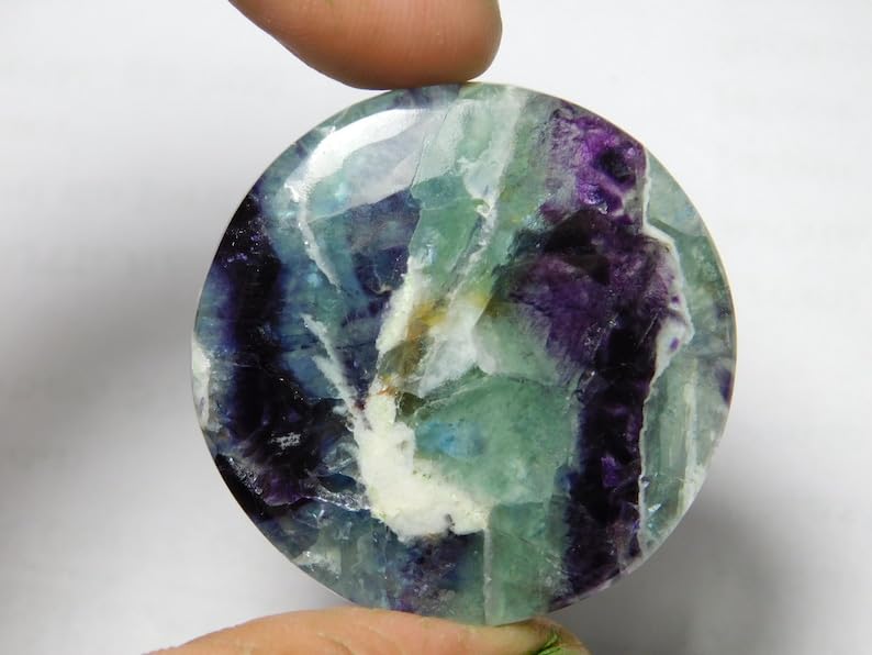 Fluorite cabochon 38mm pour fabriquer vos bijoux et pendentifs uniques - 2