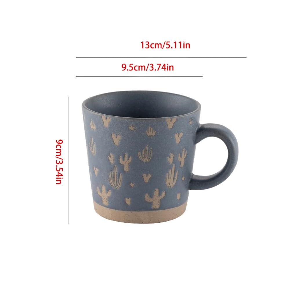 ENGENDER Tazas Cafe Taza De Cerámica Retro, Taza De Agua De Gres, Taza De Agua Potable De Oficina, Taza De Café, Taza De Desayuno Mug Cups(A)