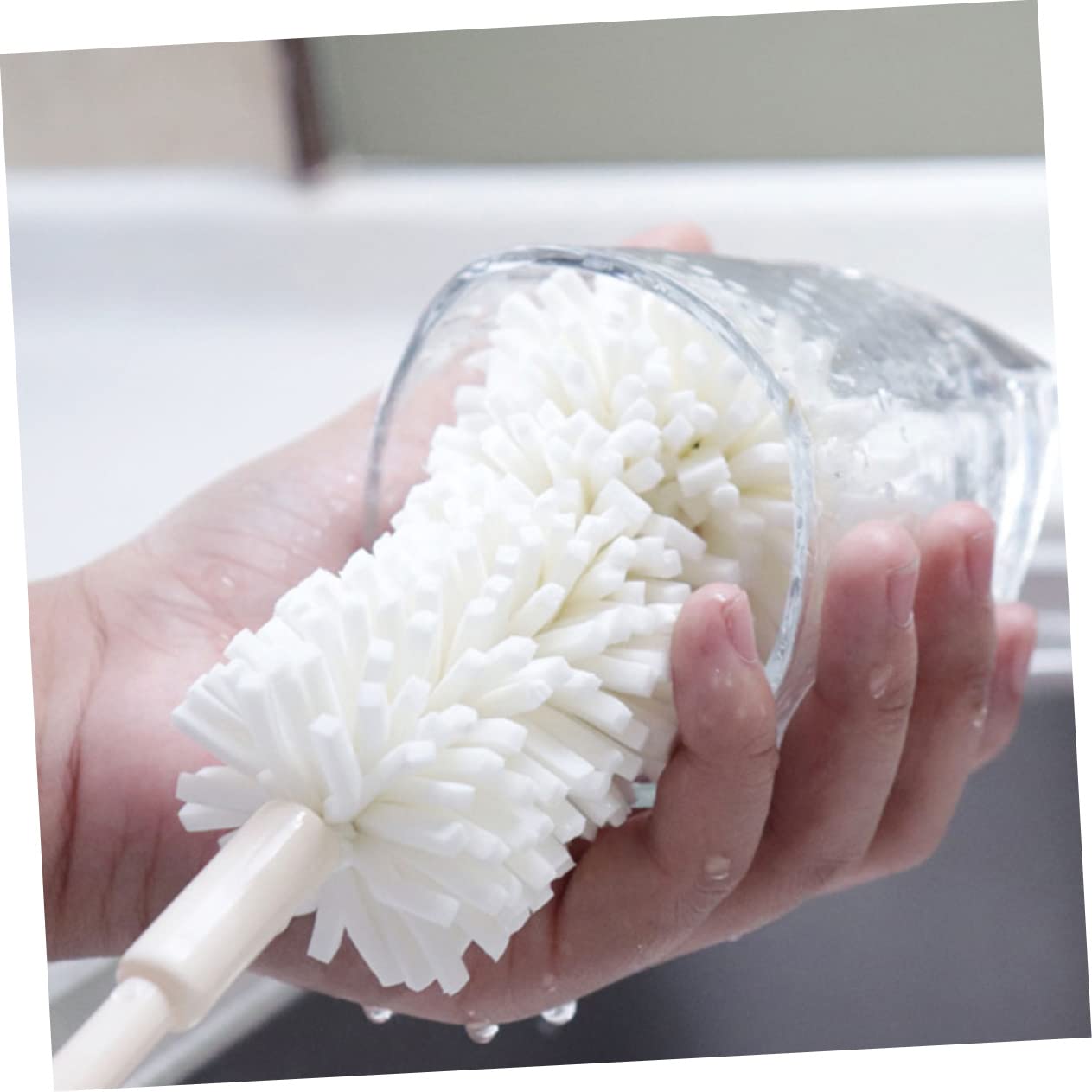 Beavorty 3pcs Sponge Bottle Brush Glass Cup Cleaning Brush Portable Cup Bottle Cleaner Water Cup Brush Long Handle Brush Milk Bottle Brush Sponge Milk Bottle Brush Bottle Brush