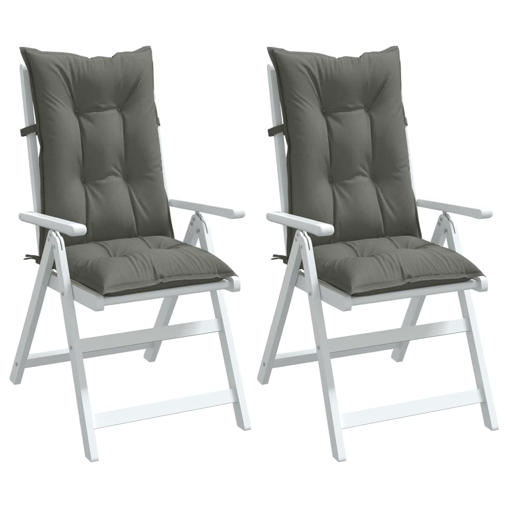 Coussin pour fauteuil dossier haut gris foncé 120x50 cm | Lot de 2