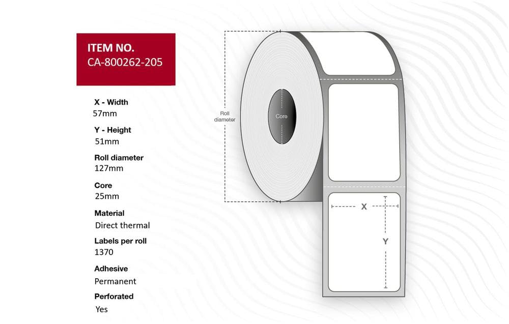 Capture White Ca-800262-205 Printer Label