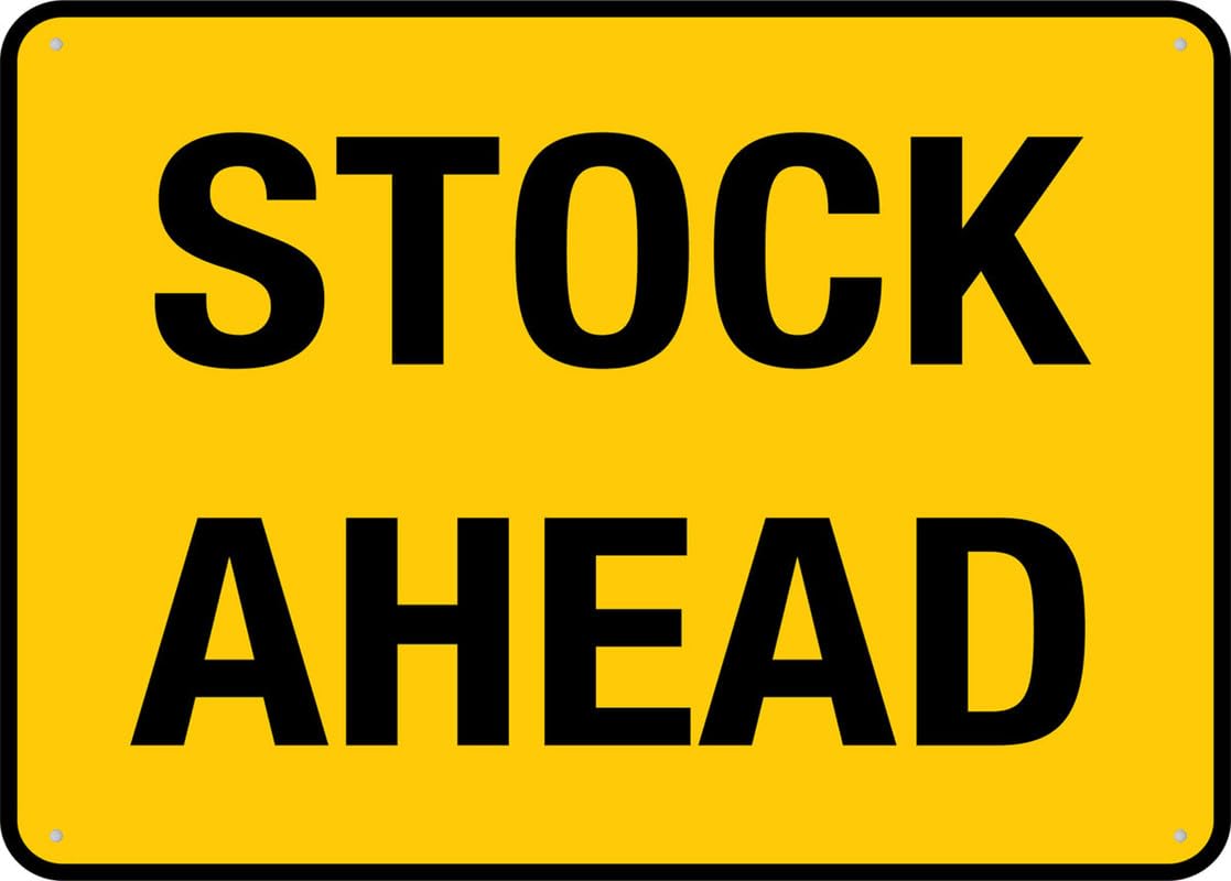 Stock Ahead Aluminum Metal Sign 8"x12" Rust-Free Easy To Read Sturdy For Home/Farm/Yard Use