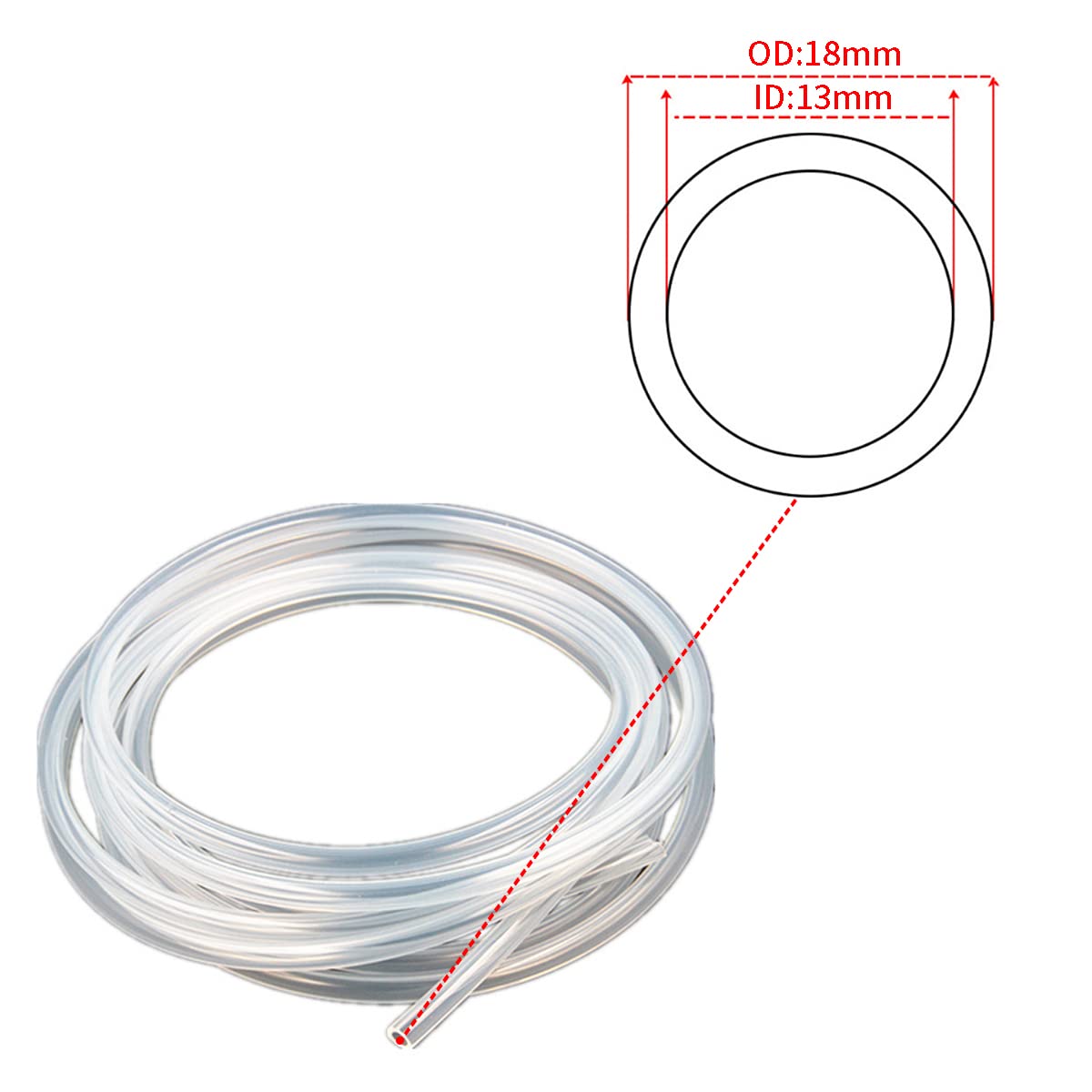 Tube En Silicone Souple Qualité Alimentaire – 14x18 Mm, 1 M, Transparent, Pour Pompes Et Transferts - 8
