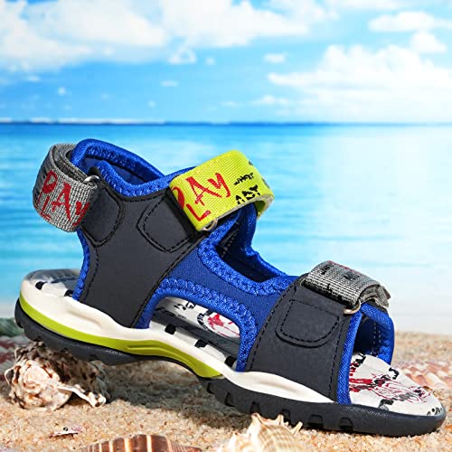Tzjs Kids Sandals Boys Girls Lightweight Summer Sports Sandals Outdoor Open Toe 3 Adjustable Straps Boys Sandals For Toddler Little Kids #TOP3