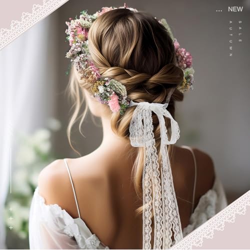 Corona de flores secas para boda estilo moderno rosa miniatura 5