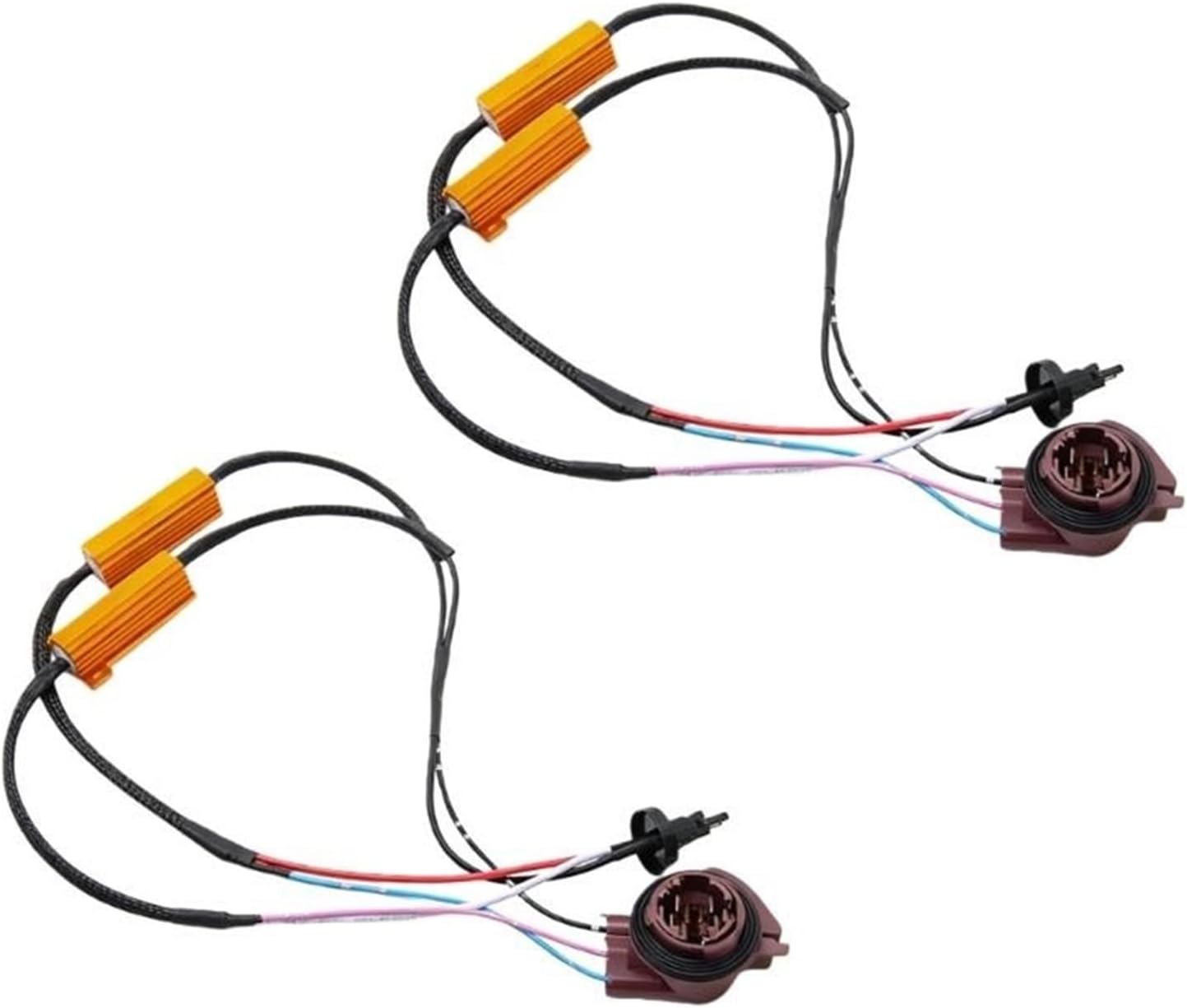 2pcs Automotive Error Bulb Resistor for 3157/4157 Models with Oxidation Resistant Aluminum Shell For Longevity H8WE