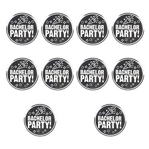 Bachelor Party Buttons - Set of 10 Black & White Groom and Groomsmen Pins | Bachelors Buttons Groom Crew Team Groom Buttons Pin Bachelor Party Favors Ideas Gifts Games Decorations Decor Supplies