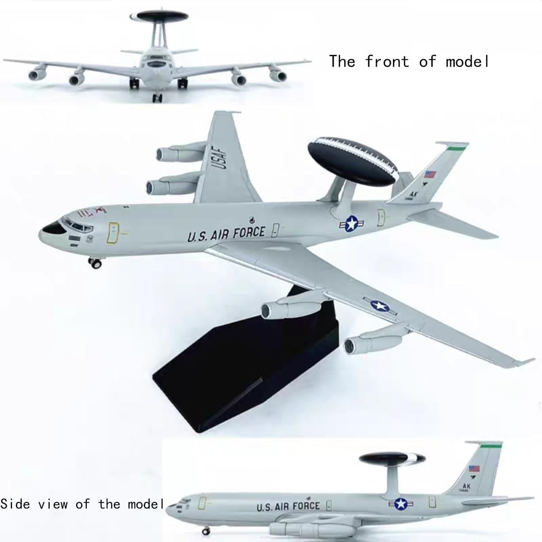 1:200 Boeing E-3 Sentry Aircraft Model, Pre-Assembled Highly Detailed Fighter Jet Gift, Metal Diecast Airplane Models for Decorate or Display.