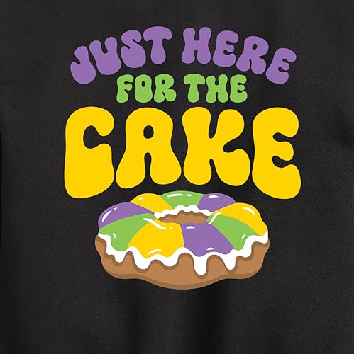Instant Message - Mardi Gras Here for The Cake - Toddler & Youth Crewneck Fleece Sweatshirt3