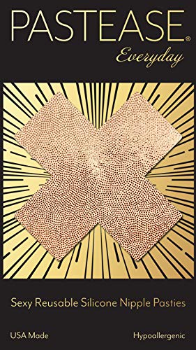 PASTEASE Everyday Reusable Breast Petals - Silicone Self Adhesive - Resists Sweat & Water - Most Comfortable Breast Concealer Rose Gold
