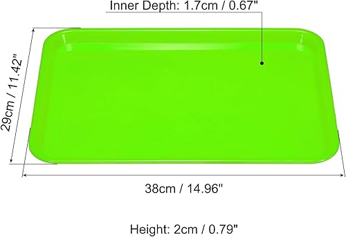 Miniatura 7 de PATIKIL Bandeja de comida rápida de 13 x 10 pulgadas, bandeja rectangular de plástico reciclable multiusos para restaurante, cocina, hogar, color