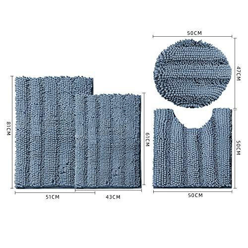 Claean-Acces-Home Wc Deckelbezug Zweiteilige Badezimmer-Anti-Ski-Neil-Matten, Heimmatten, Badezimmermatten, Teppiche… – Bild 3