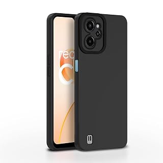 Pikkme Realme C31 Back Cover Soft Matte Liquid Silicone TPU | Camera Protection | Shockproof Slim Back Case for Realme C31 (Black)
