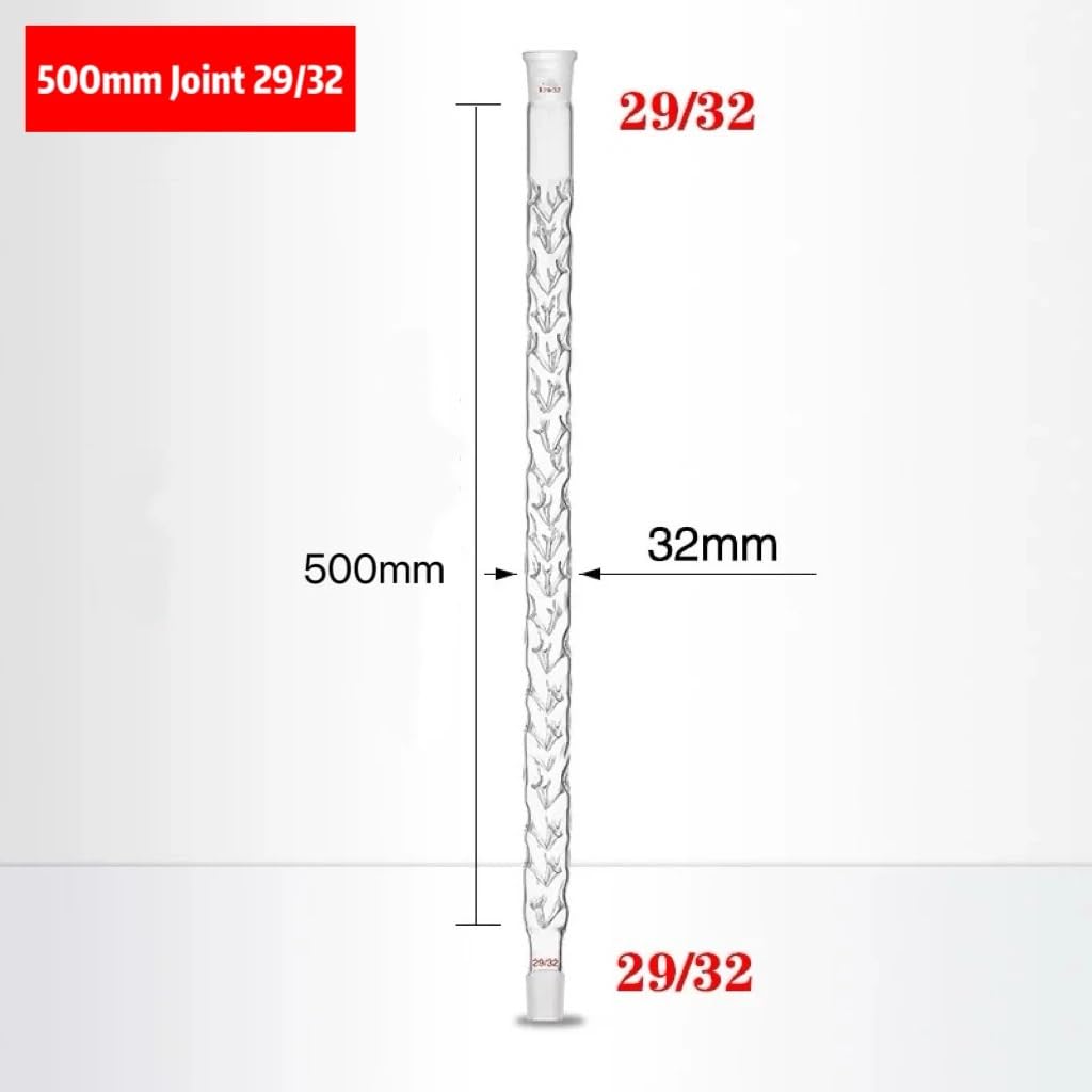 matraz de laboratorio, Columna de destilación de vidrio de borosilicato tamaños de juntas de 500 mm 19/26 24/29 29/32(500mm Joint 24-29)