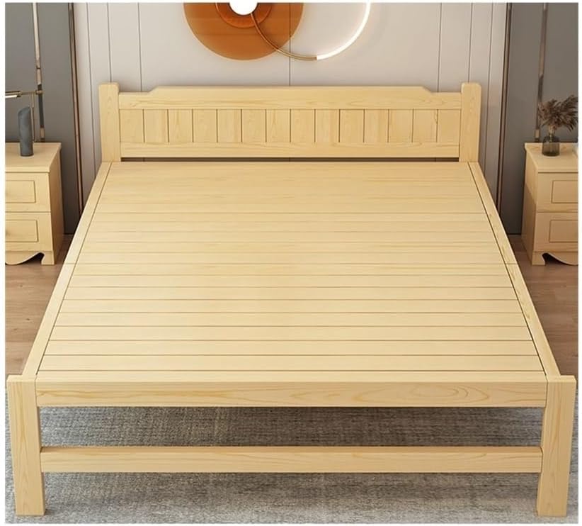 Camping Bed Folding Bed, Single Nap, Household Simple Solid Wood, Office Double Small Folding Bed(Medium)