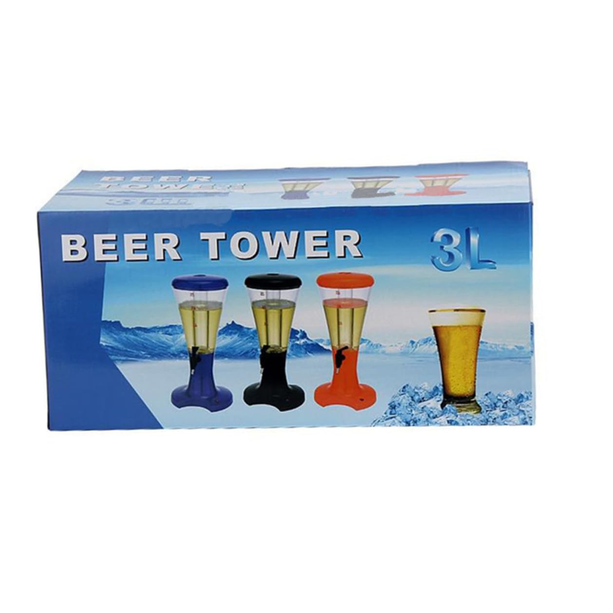 Dispenser Birra da Tavolo 3 l Nero con Luci LED Colorate | Abs, Design Preciso e Pratico, per Bevande Fredde, Adatto a Bar e Cene