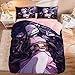 Popularne Anime Kamado Nezuko 3D Drukowane Wzór Zestaw Pościel Drzwi Pokrywy Poszewki Pościel Zestawy Pościel Na Anime Wentylator Otaku Nastolatki Prezent Halloween Decor (Size : US-Full(200x225cm))