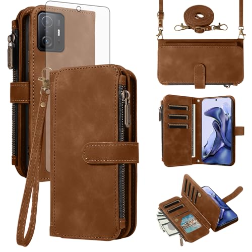 Étui en Cuir Xiaomi Mi 11T / 11T Pro Premium Housse Portefeuille Élégante Femme avec Chaine