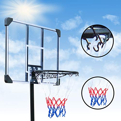 Rakon Portable Basketball Hoop Height Adjustable 5.4ft-7ft Basketball Stand Backboard System for Both Youth and Adults
