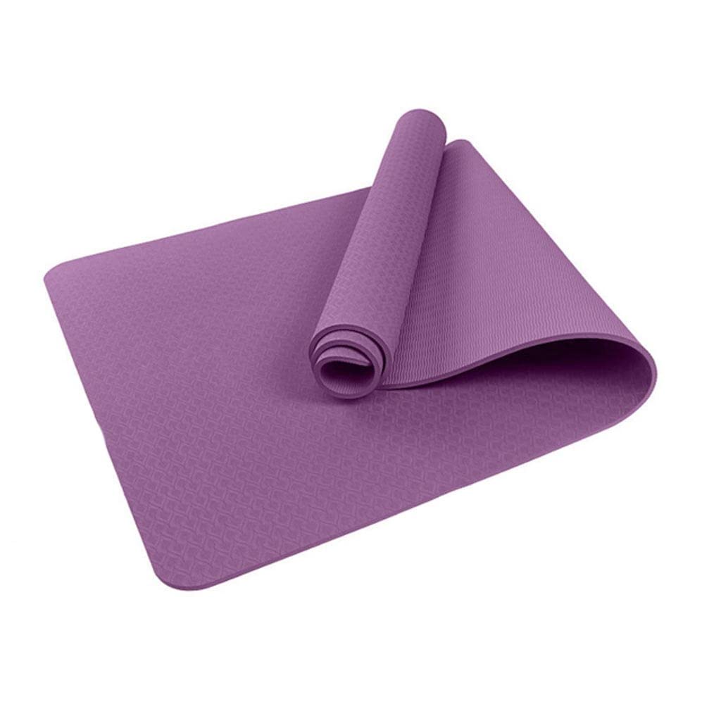 Beginner 8mm Yoga Mat Solid Color TPE Fitness Pilates Floor Workout Pads D