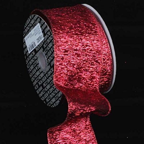 The Ribbon People Elegant Shimmering Red Wired Chicago Polyester & Nylon Decorative Craft Ribbon 3" x 20 Yards