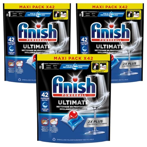 Finish Ultimate Pastilles Lave-Vaisselle All in One- Parfum Frais - 126 Tablettes Lave-Vaisselle