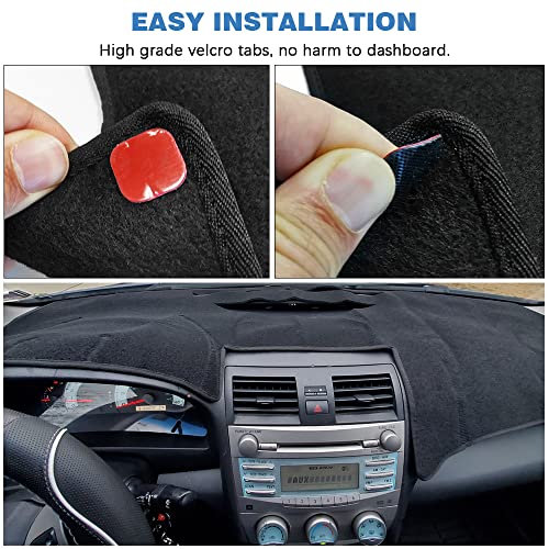 Apeixoto Dashboard Cover Compatible With 2007 2008 2009 2010 2011 Camry Black Dash Cover Mat #TOP4