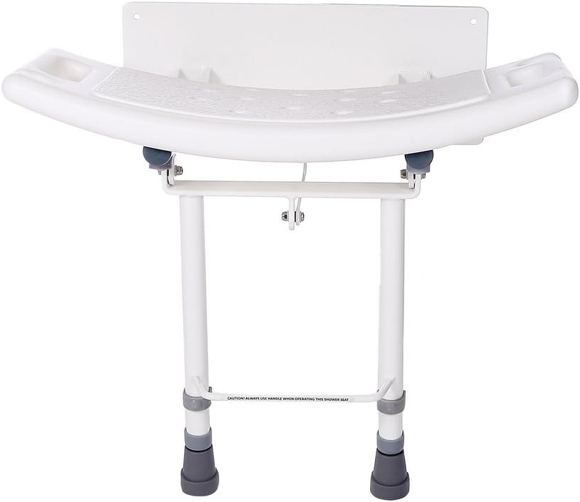 Shower Chair Wall Mounted, Fold Away Shower Seats for Adults, Bath Chair with Adjustable Legs, Wall Chair Supports up to 300 lbs