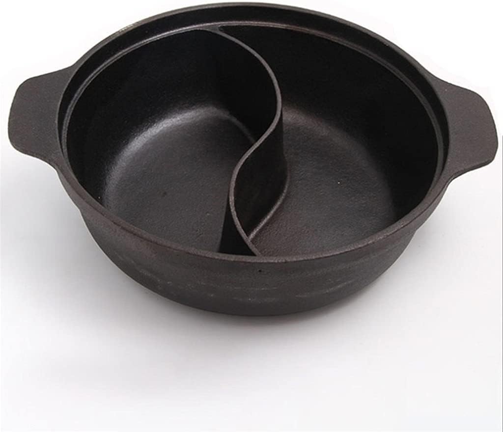 32cm Cast Iron Soup Pot Chinese Hot Pot Shabu shabu Cast Iron Stew Fondue Pot 3~6 People use