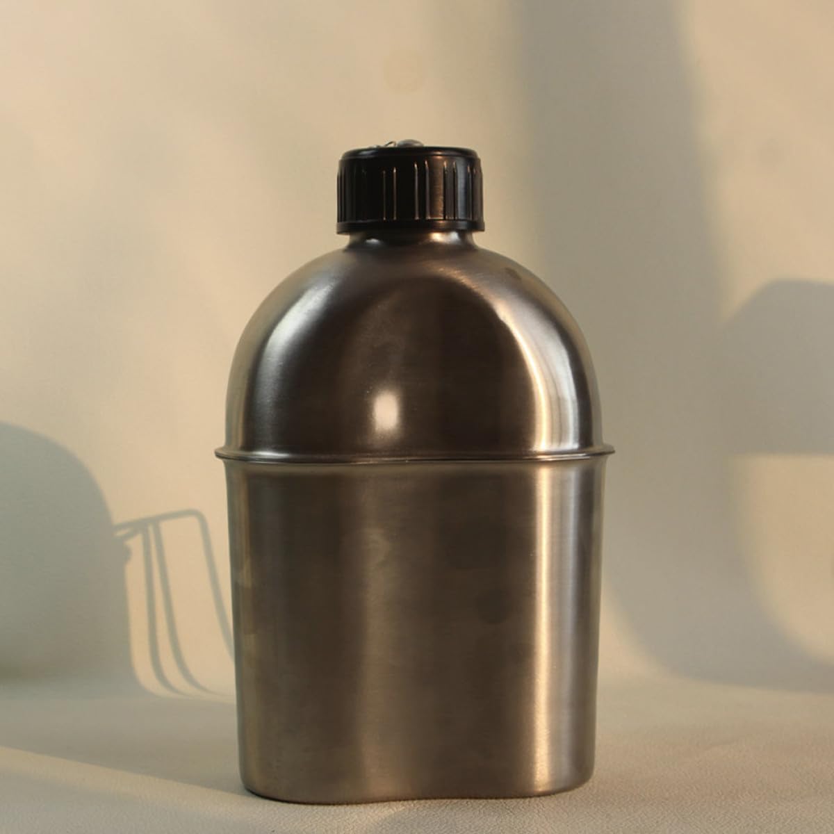 Gourde en Acier Inoxydable avec Poignée, Lot de 1 Set de Set de Camping